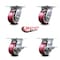 Service Caster 4 Inch Poly on Aluminum Swivel Caster Set with Roller Bearings 2 Brakes SCC SCC-35S420-PAR-2-SLB-2 - alternate 7